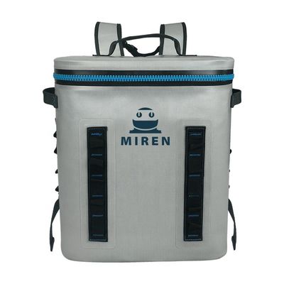 Mochila Térmica Soft Cooler Gris Claro Resistente Al Agua Multiusos