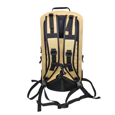 Mochila que camina impermeable suave amarilla para el ODM al aire libre del OEM de la natación