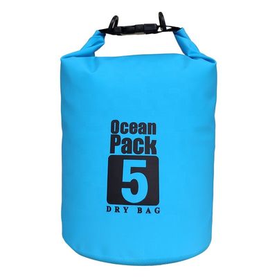 Bolsa seca impermeable de PVC 5L personalizada para nadar, navegar, surfear