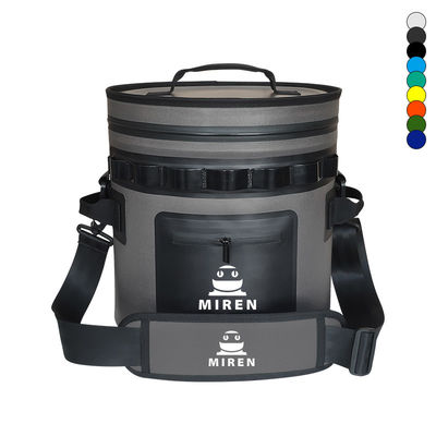 25 Bolsa de refrigerante redonda de color gris oscuro, impermeable y suave, para aventuras al aire libre