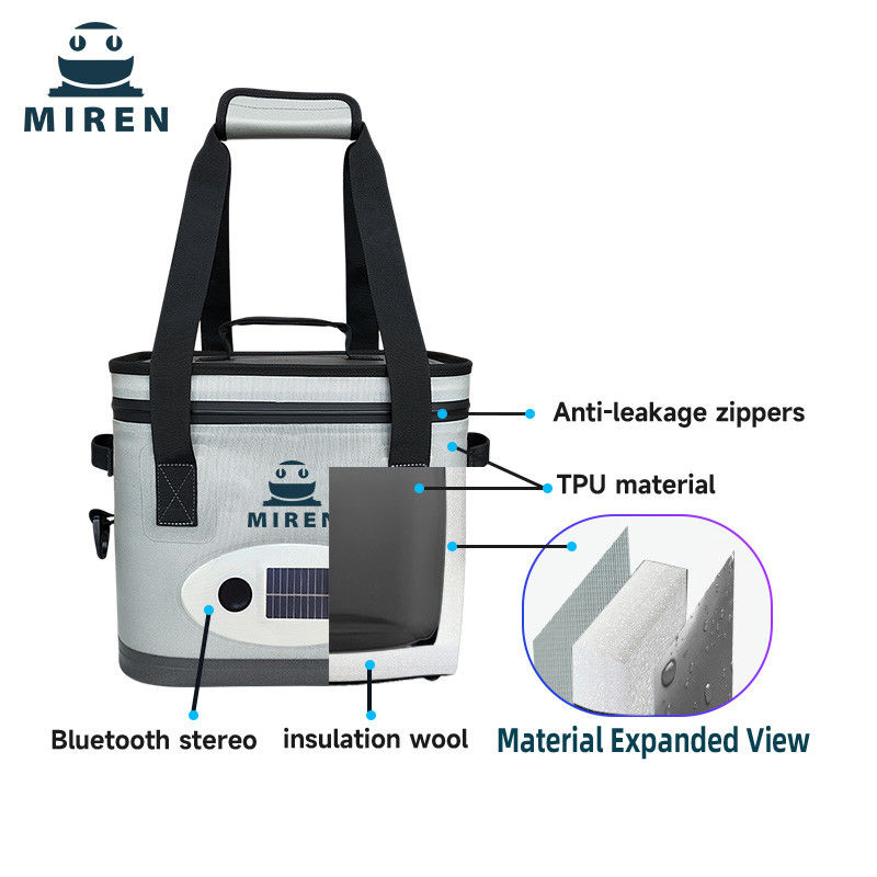 Nueva tendencia Nuevo producto! Bolsa de refrigerador aislada de 24 latas con audio Bluetooth e iluminación ambiental de colores